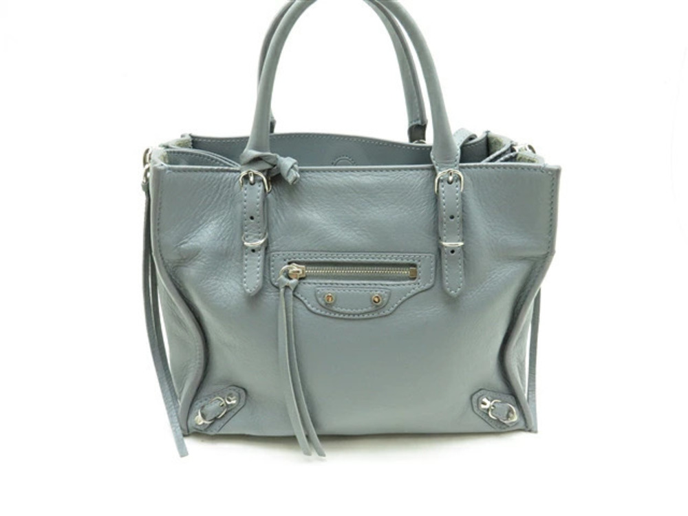Balenciaga Paper Tote Bag Calfskin Gray